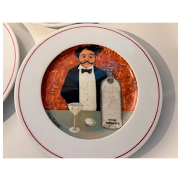 Eschenbach Guy Buffet The Making of a Perfect Martini Plates 8" Set of 5 Germany - Picture 3 of 15